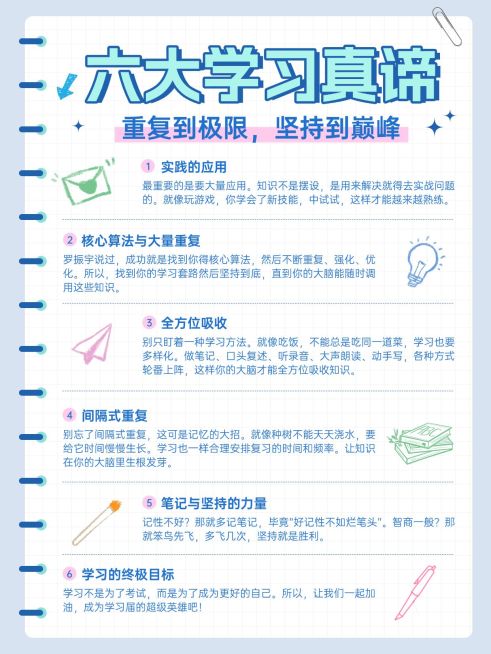 教育学习方法攻略指南手帐风小红书内页aigc预览效果