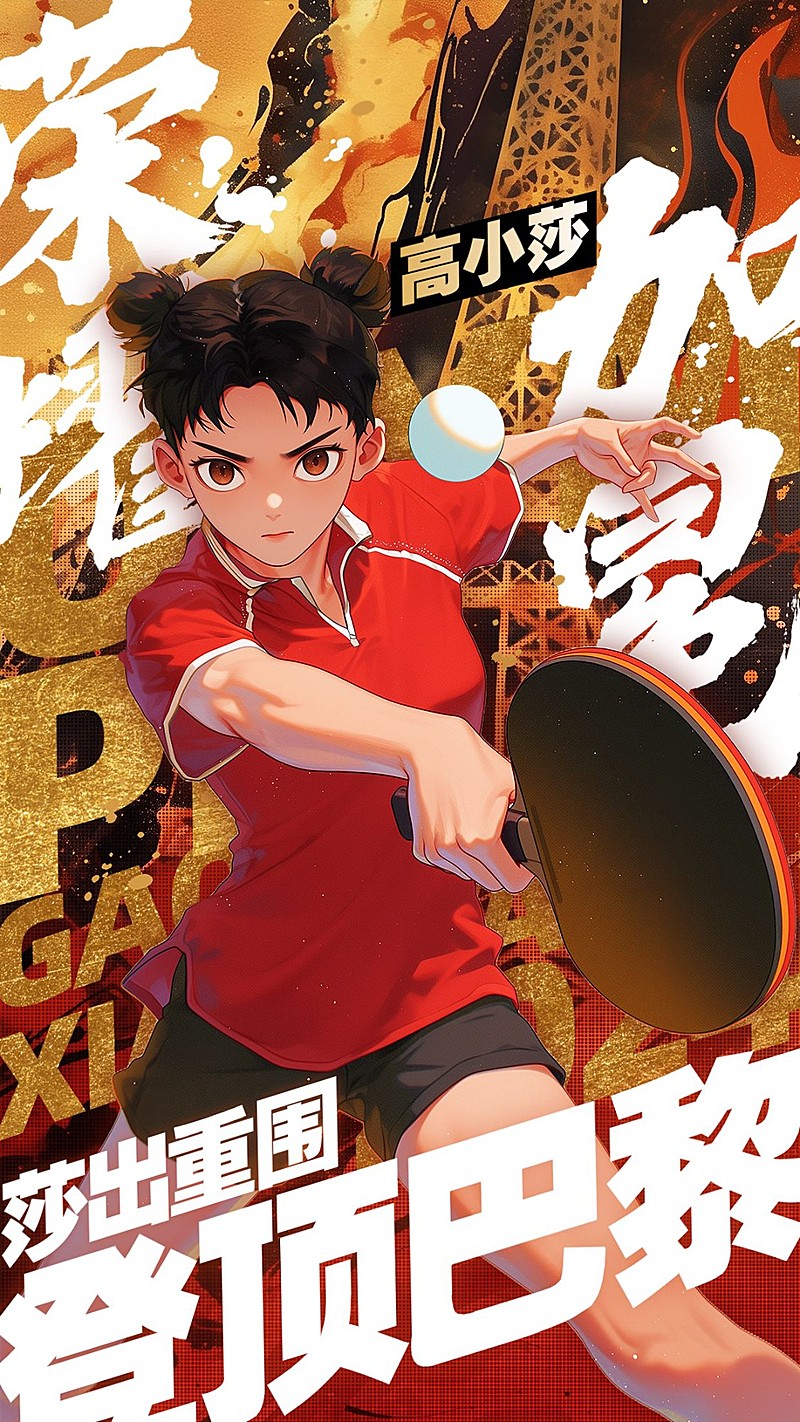 巴黎奥运会加油激励手机海报AIGC