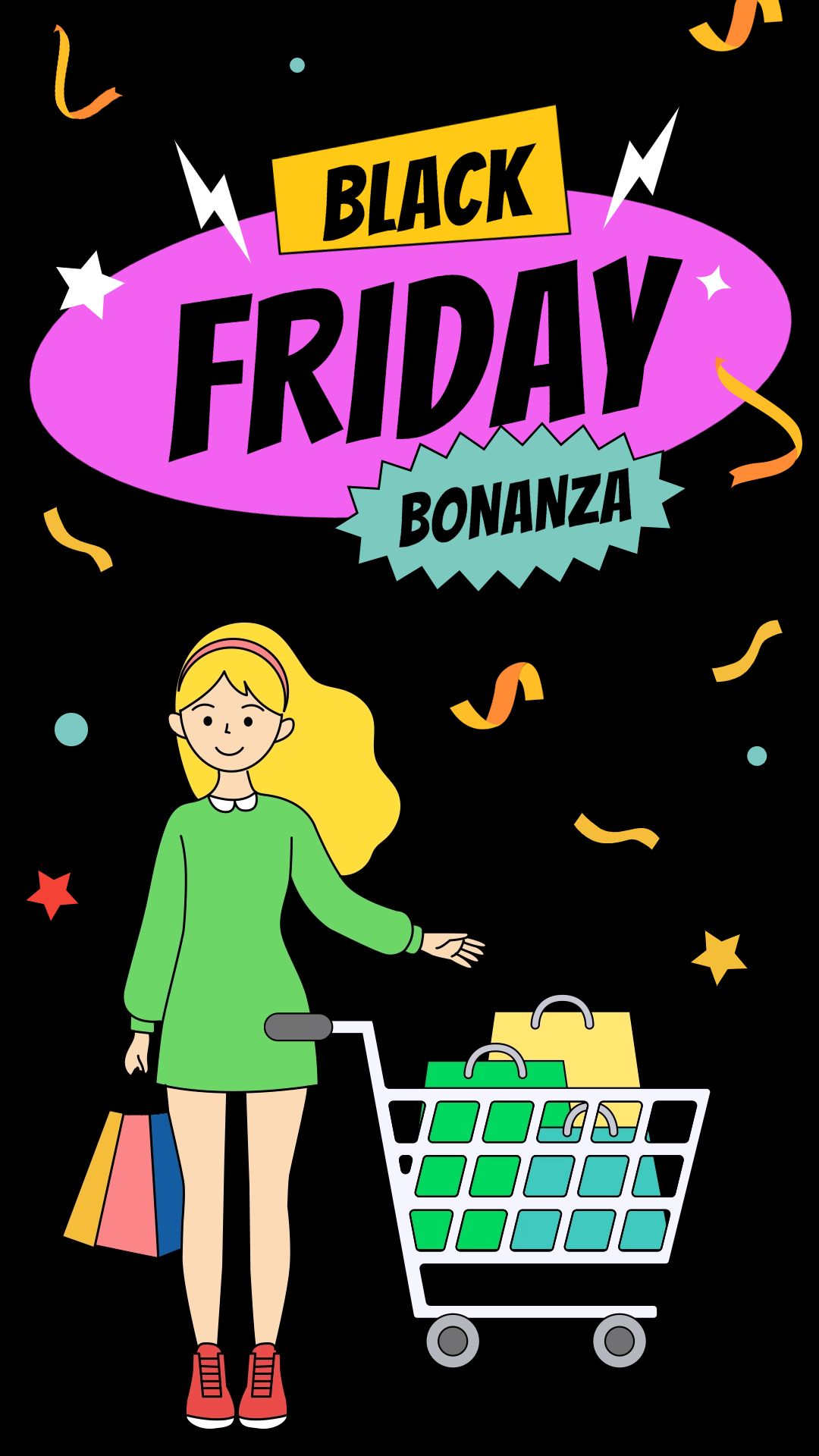 Black Friday Sales Marketing Poster Vibrant Colors Graphic Illustrations Instagram Story Image Black Friday Sales Marketing Poster Vibrant Colors Graphic Illustrations Instagram Story Image