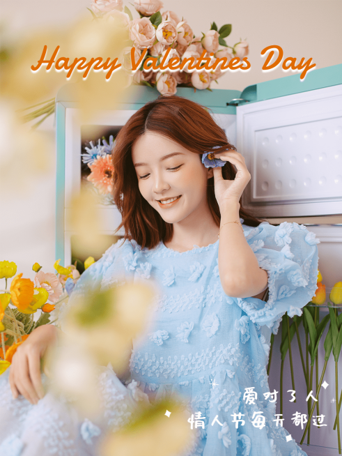 情人节情侣晒照PLOG模板预览效果