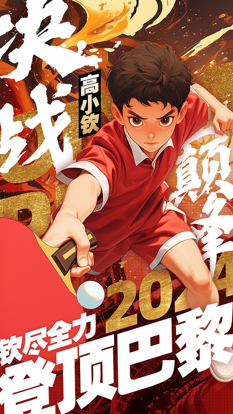 巴黎奥运会加油激励手机海报AIGC