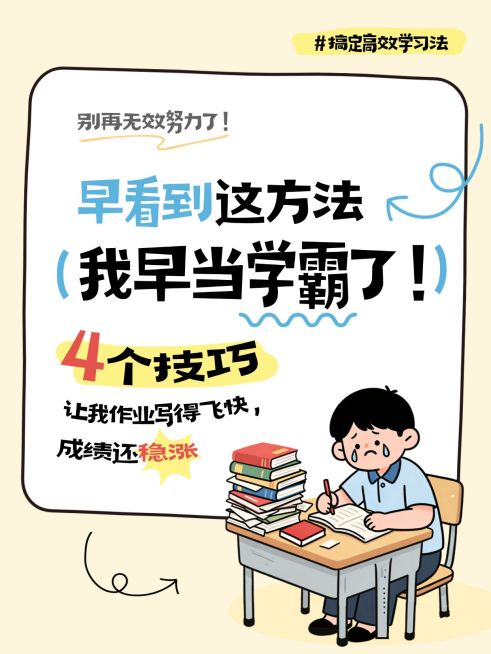 教育培训K12教育学习方法分享小红书封面预览效果