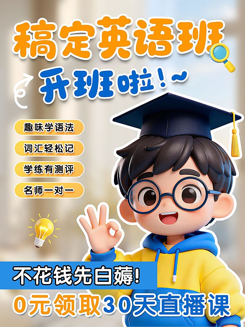 教育培训K12教育英语培训课程介绍小红书封面