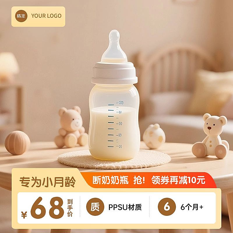 奶瓶奶粉儿童玩具母婴产品商品主图AIGC