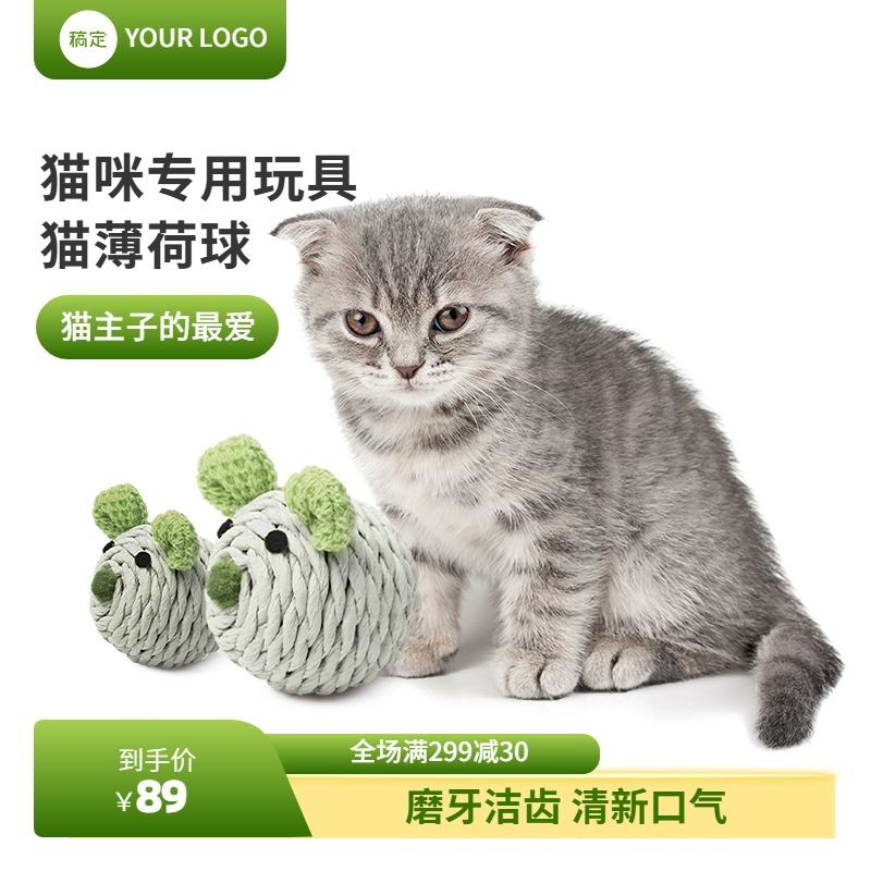 宠物用品主图猫咪玩具猫粮纯色白底主图直通车