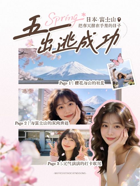 51五一劳动节旅游攻略旅游出行写实感小红书封面预览效果