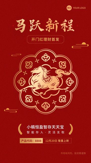 开门红金融保险银行产品首发节点祝福手机海报预览效果