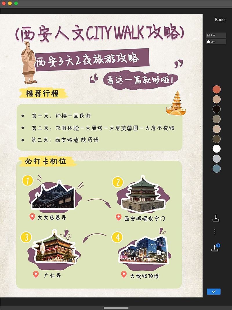 旅游攻略电子手帐风小红书配图