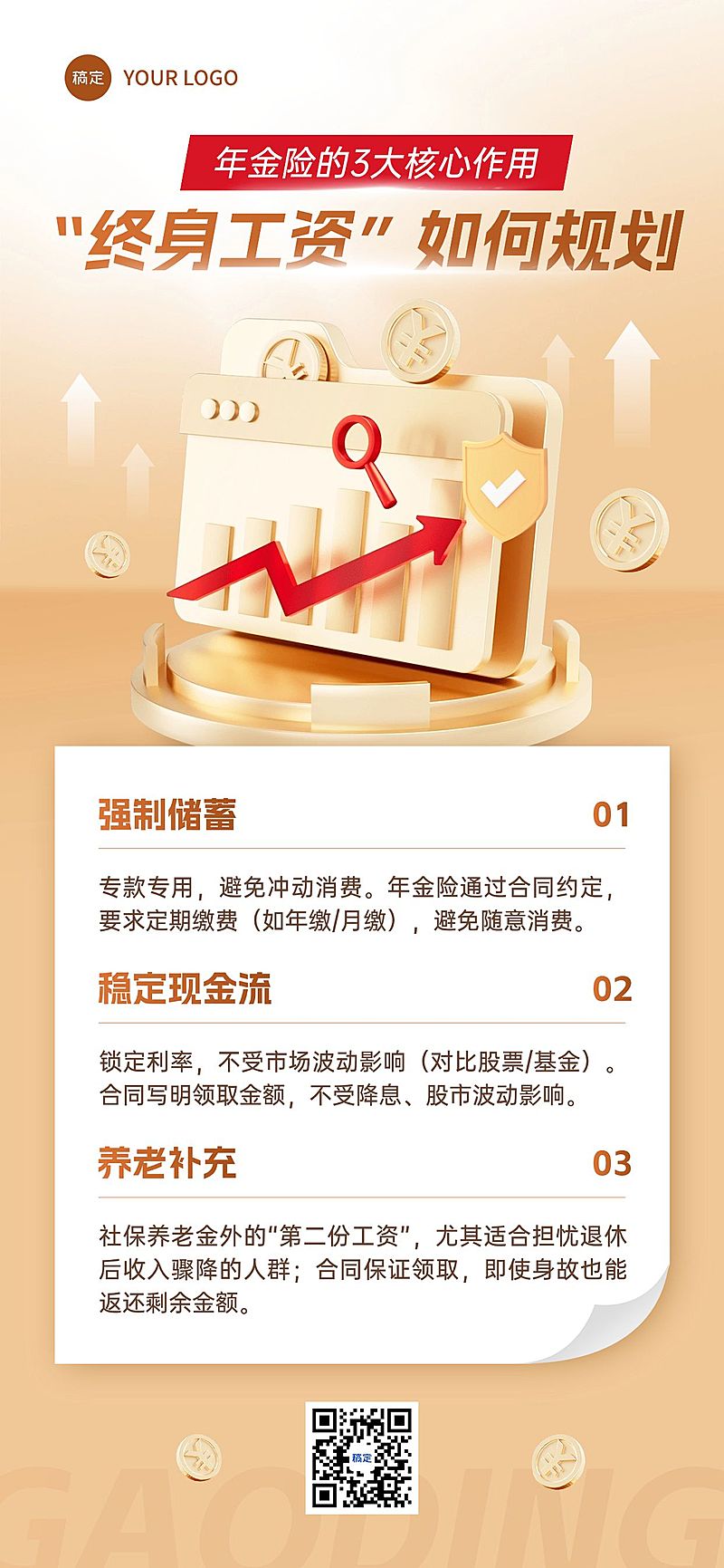 金融保险科普解读手机海报AIGC