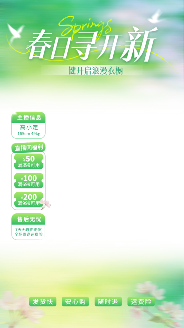 服饰箱包弥散感春季营销电商零售直播贴片组合预览效果