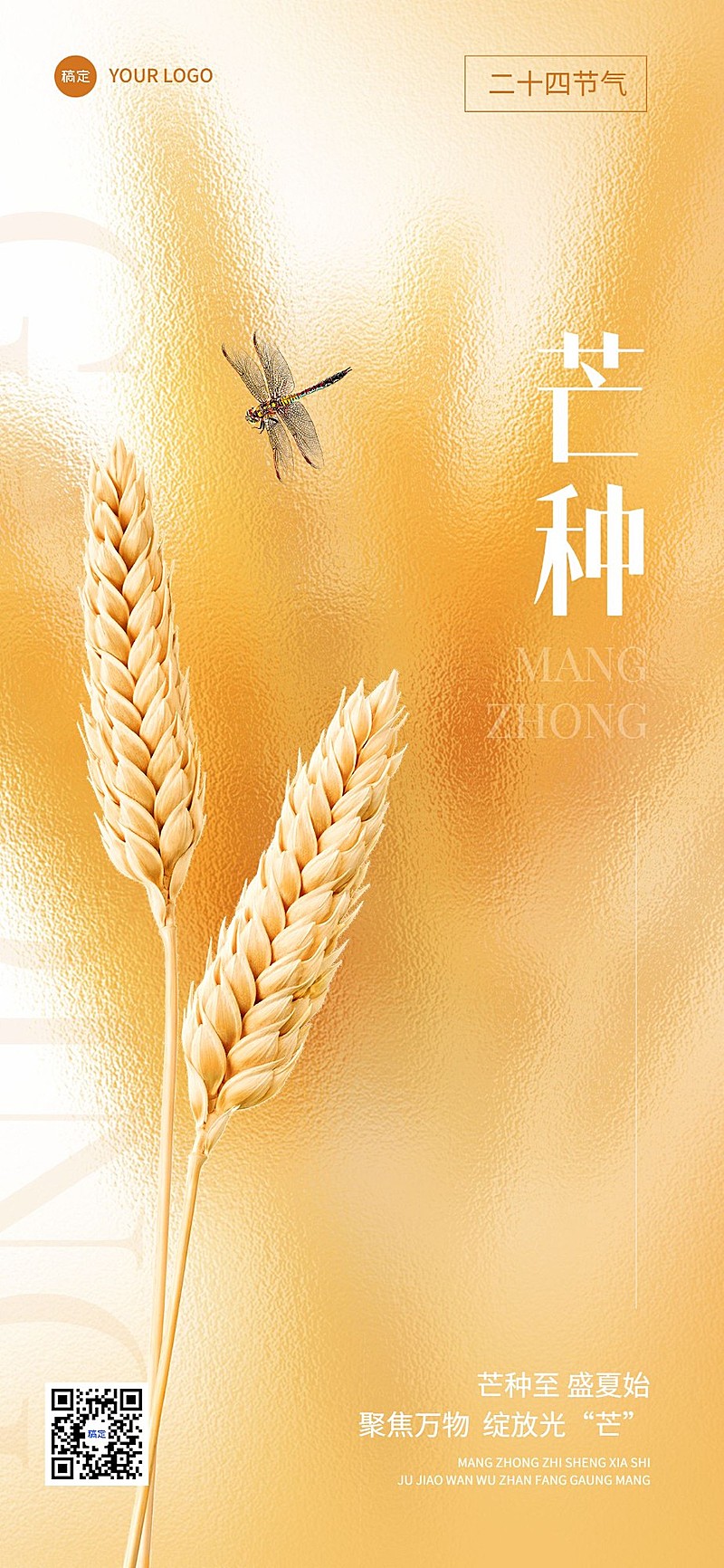 芒种美业美容院节气祝福全屏竖版海报