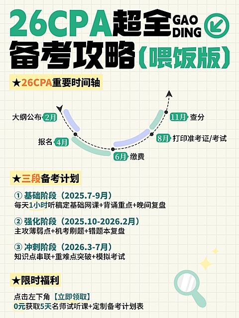 教育培训职业技能CPA备考攻略指南小红书配图