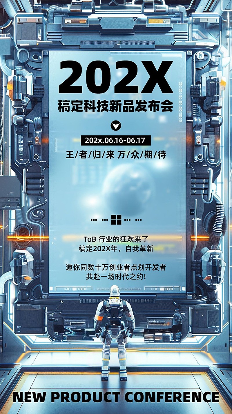 IT互联网新品发布营销未来感竖版海报