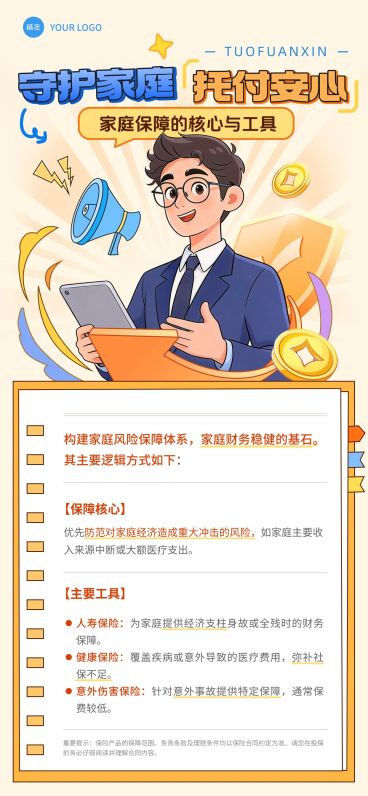 金融保险科普宣传海报预览效果