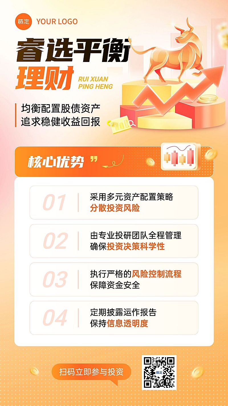 金融理财产品营销竖版海报AIGC