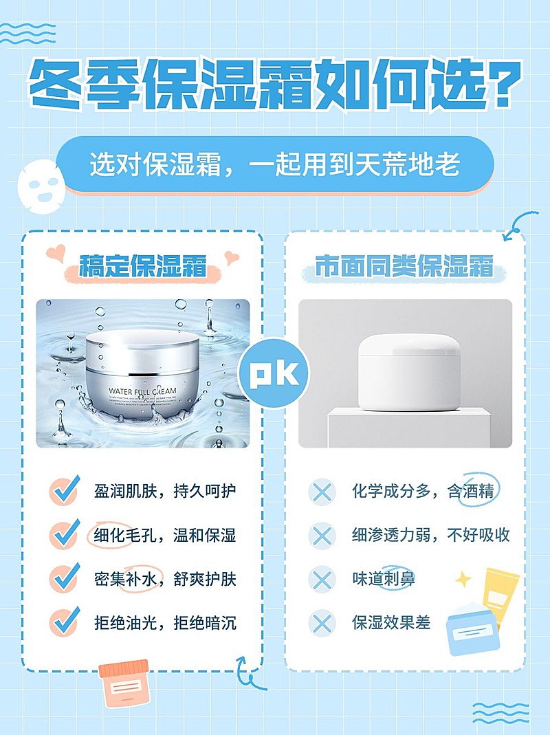 美容美妆产品对比测评手帐风小红书配图