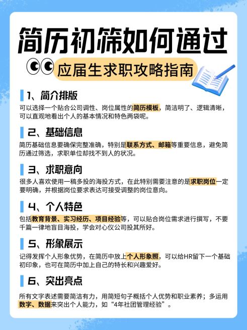 应届生求职科普攻略小红书配图预览效果