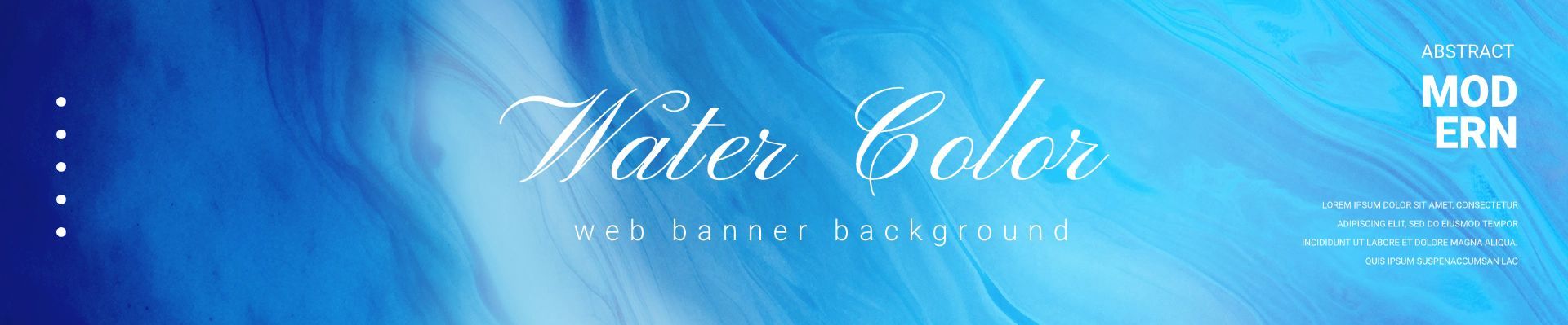 水彩渐变蓝色网站广告横幅banner横版海报