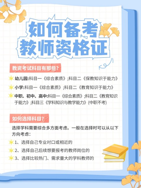 教师资格证考试知识科普手帐风小红书配图预览效果