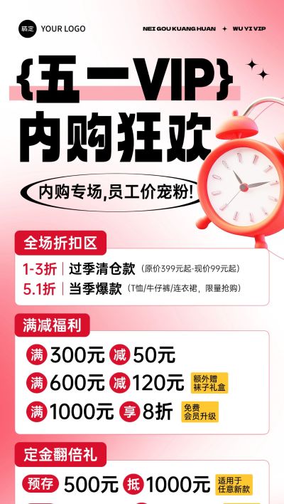 五一劳动节促销全屏海报AIGC