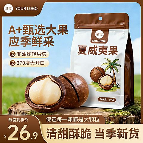 健康夏威夷果电商大图
