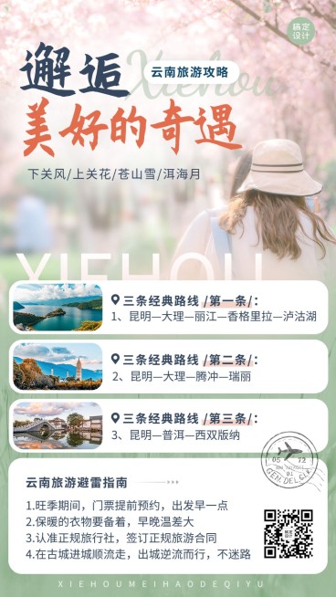旅游五一劳动节旅行社云南旅游攻略手机海报预览效果