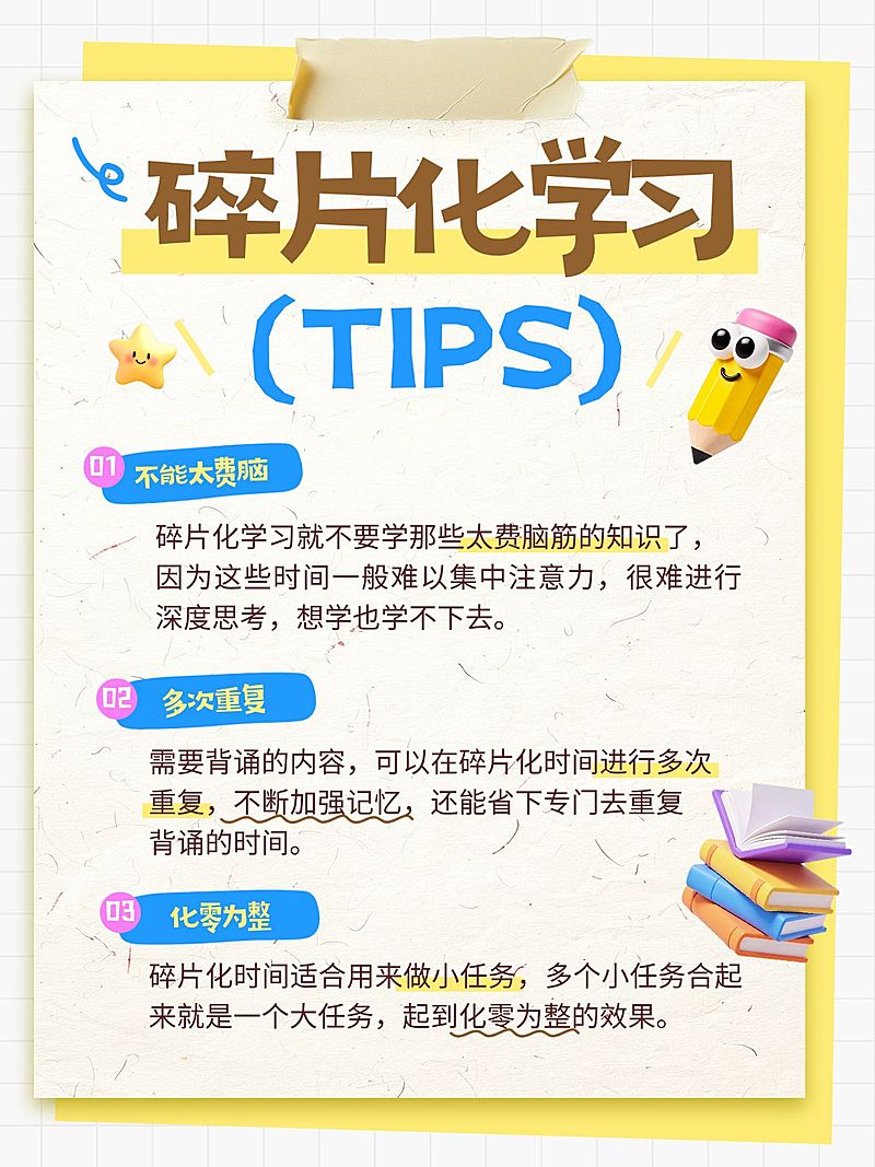 知识付费碎片化学习小妙招学习指南科普小红书配图