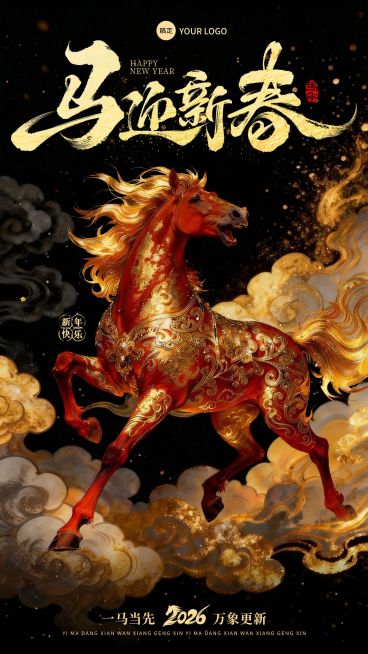 春节节日祝福通用喜庆感竖版海报预览效果