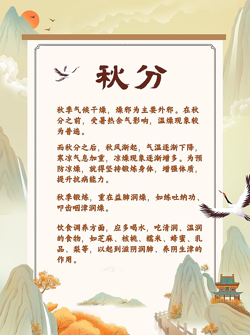 秋分节气科普中式感套装小红书配图