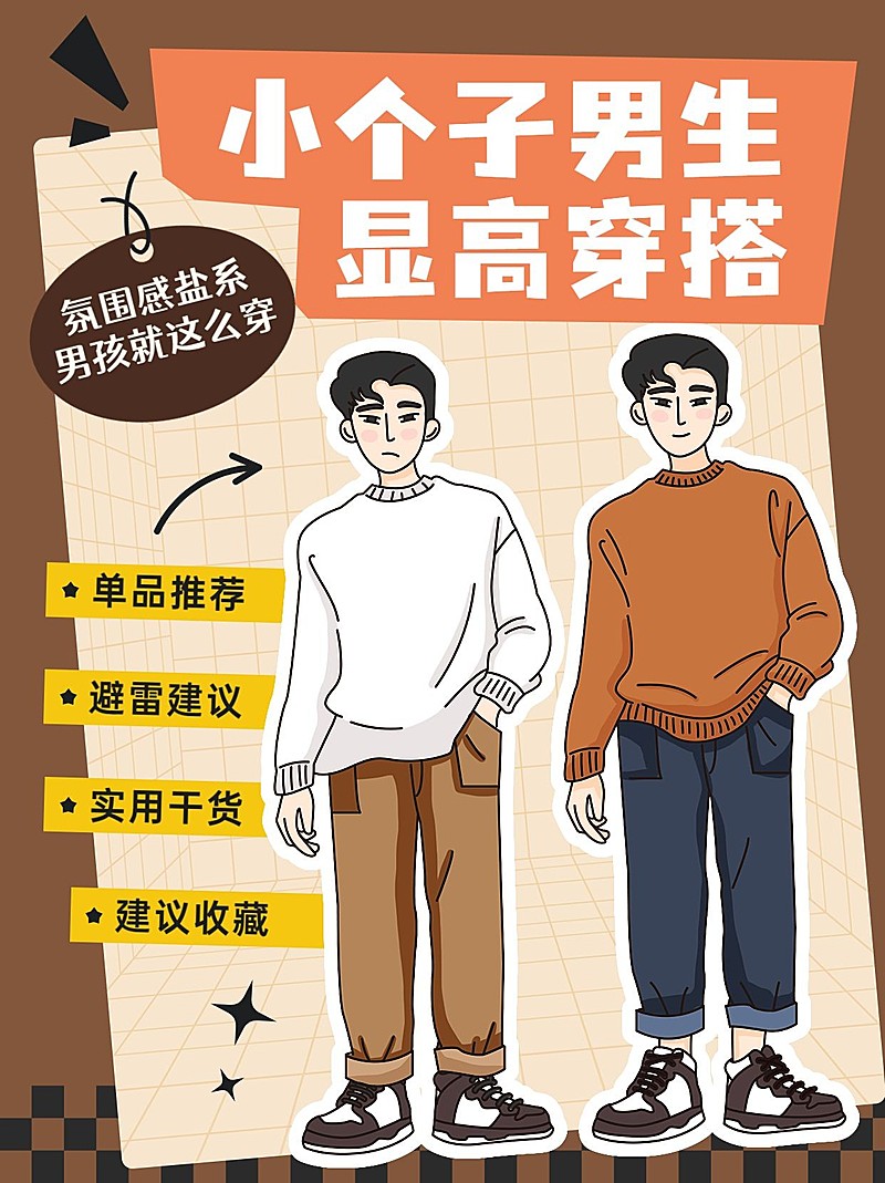 服饰箱包男装穿搭科普小红书封面