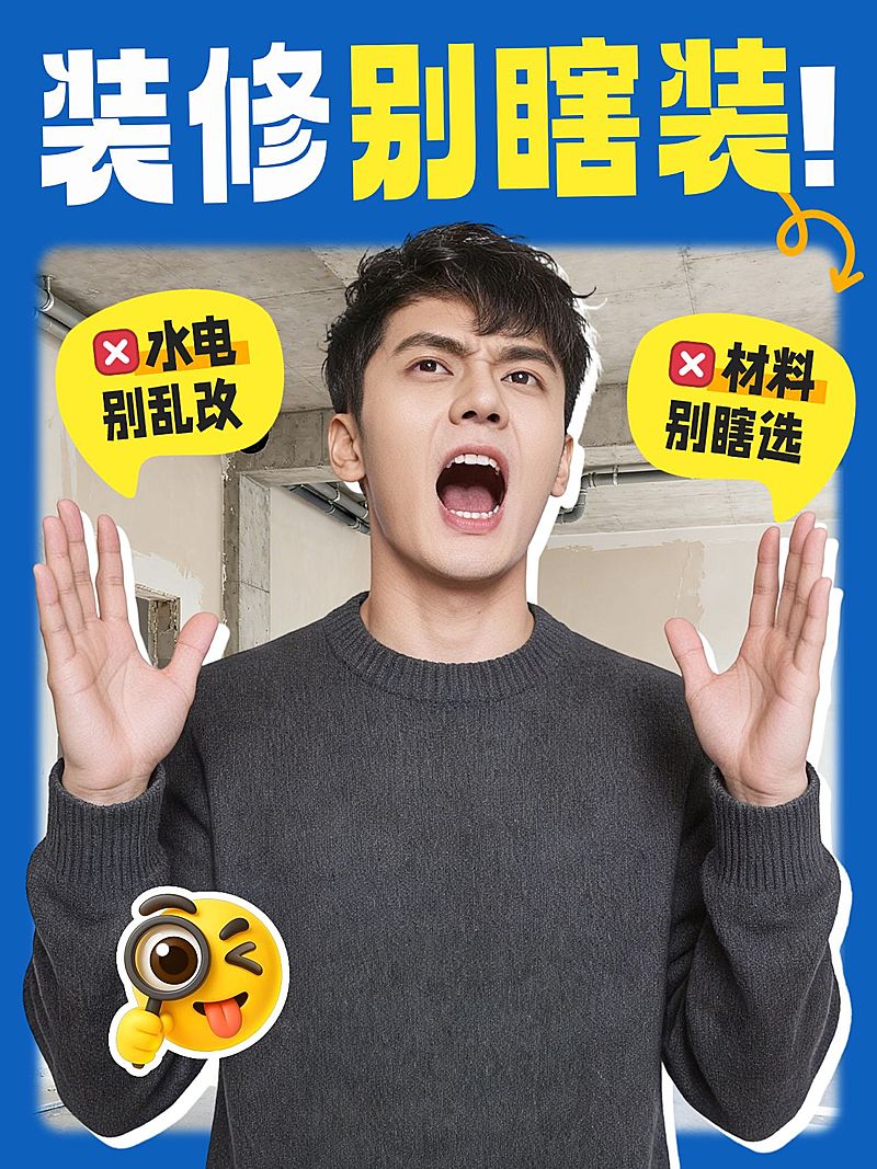 家居装修注意事项人像小红书封面