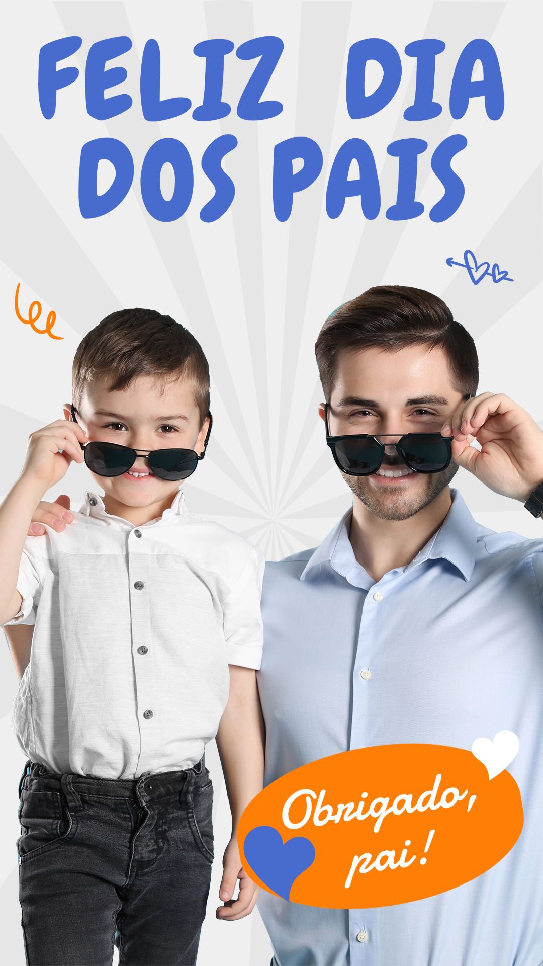 Father's Day Dad and Son Photograph Cute Decorations Holiday Greetings Instagram Story Image