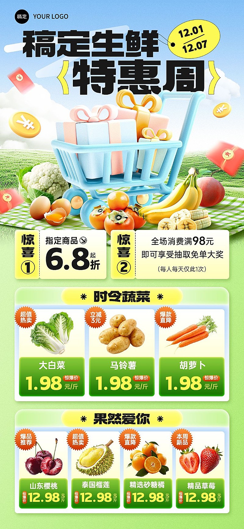 门店超市促销活动长图海报AIGC