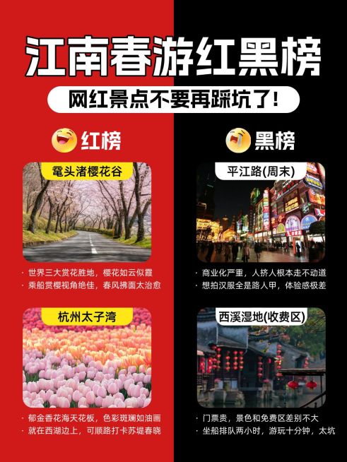 旅游出行赏花行程推荐小红书封面预览效果
