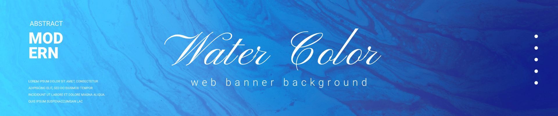 水彩渐变蓝色网站广告横幅banner横版海报