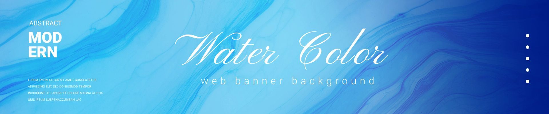 水彩渐变蓝色网站广告横幅banner横版海报