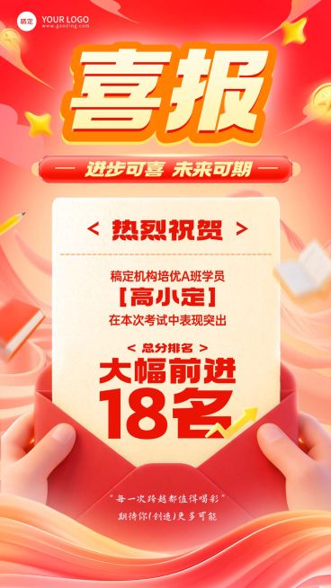 教育培训K12教育学生学业喜报预览效果