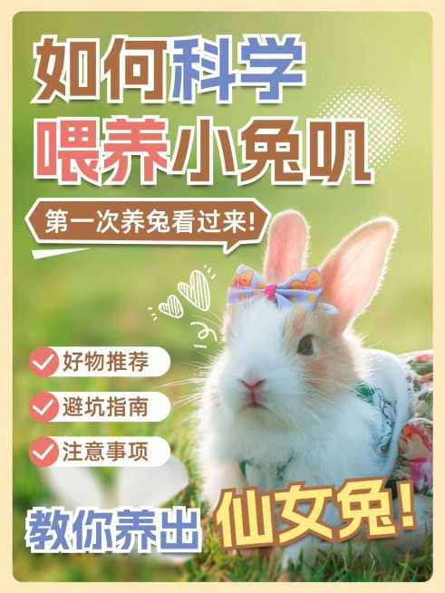宠物兔子知识科普套装小红书封面预览效果