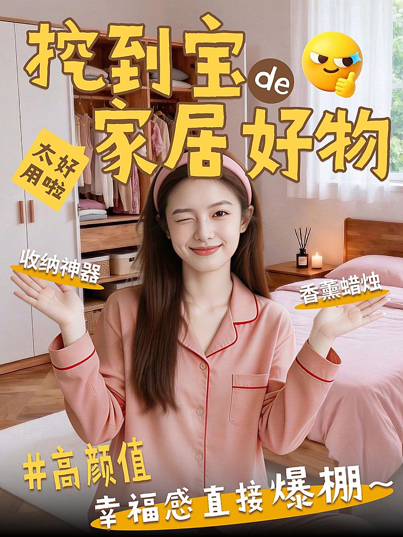 家居好物推荐人像小红书封面