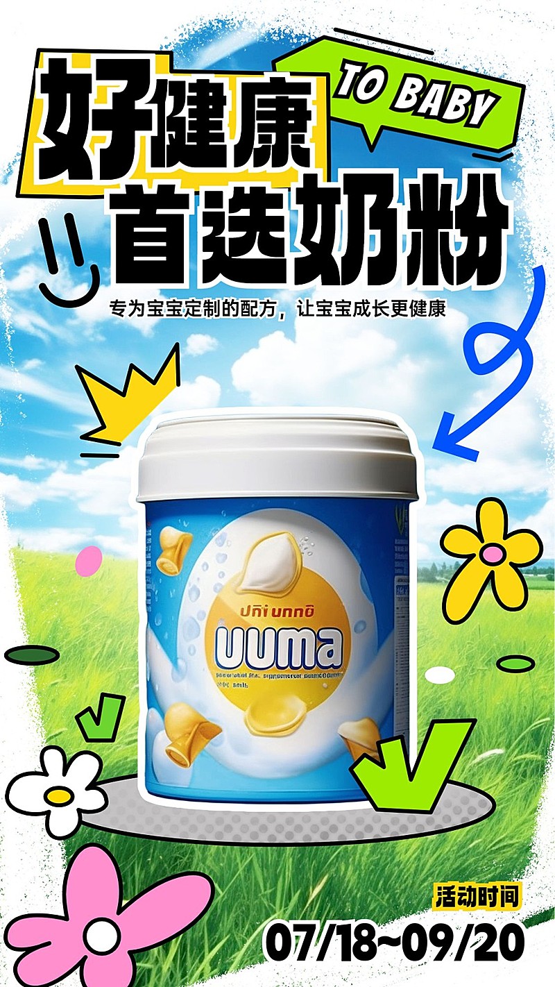 母婴亲子营销卖货产品展示手机海报AIGC