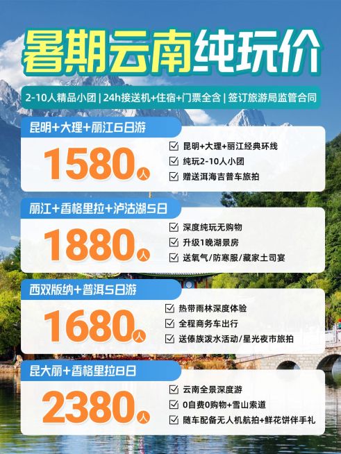 旅游出行云南地接服务拓客引流小红书配图预览效果