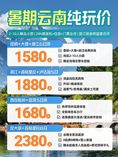 旅游出行云南地接服务拓客引流小红书配图