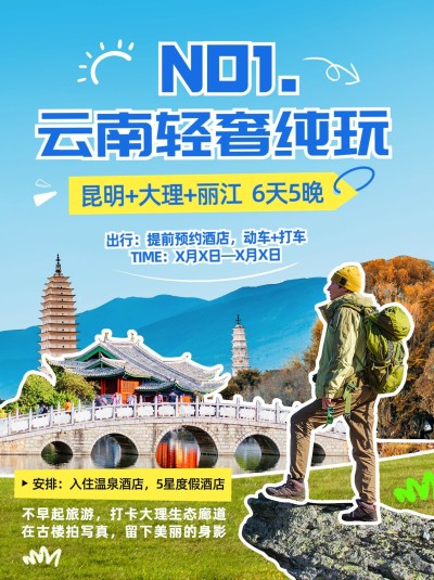 旅游攻略人物描边小红书配图