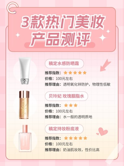 美容美妆护肤产品测评小红书配图