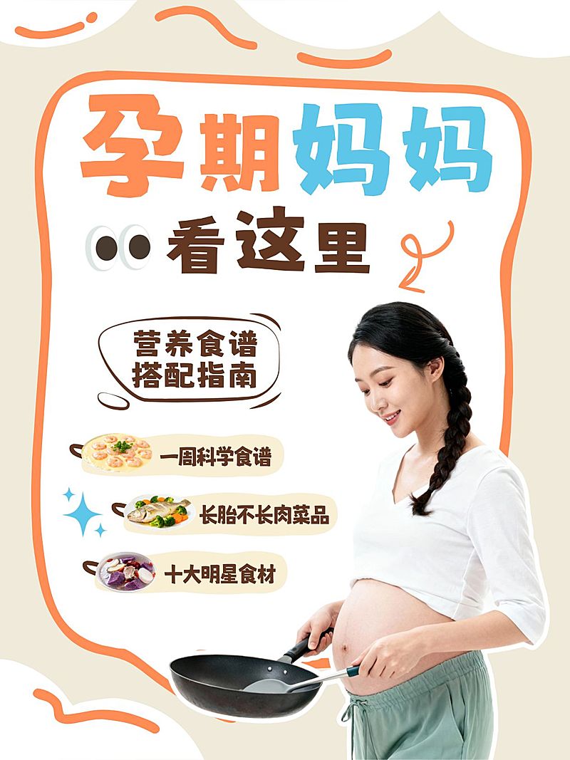 母婴亲子孕期孕产饮食科普人像小红书封面