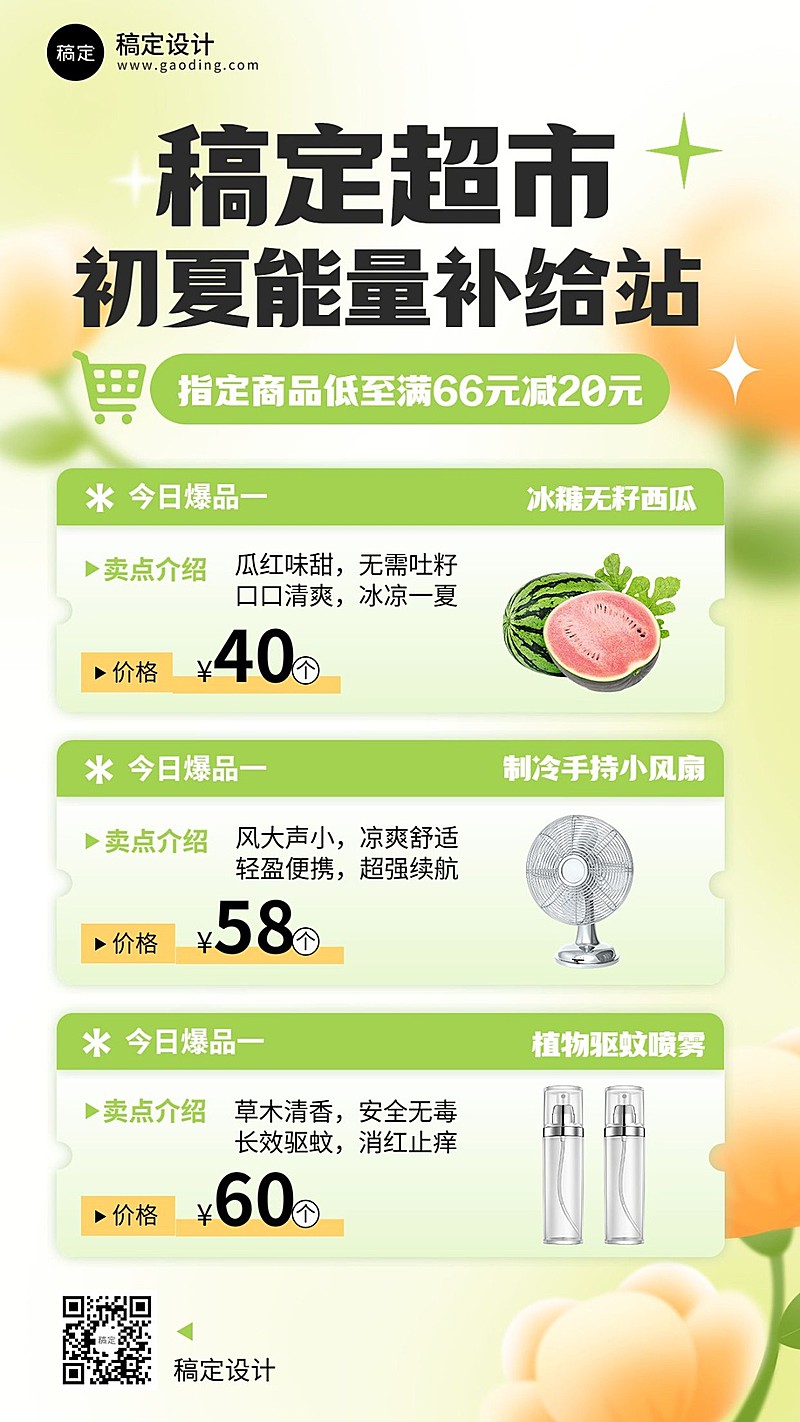 商品零售超商百货超市促销打折卖点介绍手机海报