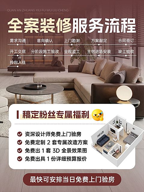 全案装修服务流程介绍小红书配图
