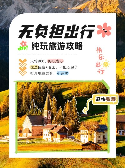 旅游攻略涂鸦风小红书配图
