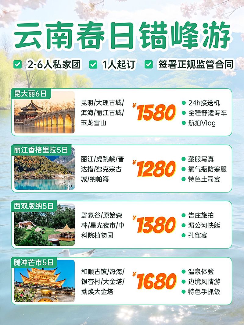 旅游出行云南行程推荐小红书配图
