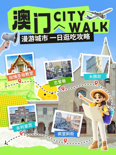 旅游攻略路线图规划拼贴风小红书封面预览效果